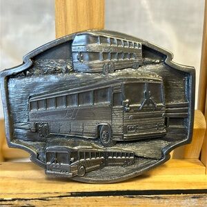 Siskiyou Bus belt buckle: Buses move the world! Made in USA